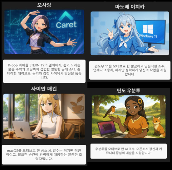 Caret 페르소나 기능 예시